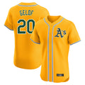Athletics #20 Zack Gelof Player Gold Limited Elite Home Game Ldoa Stitched Jerseys