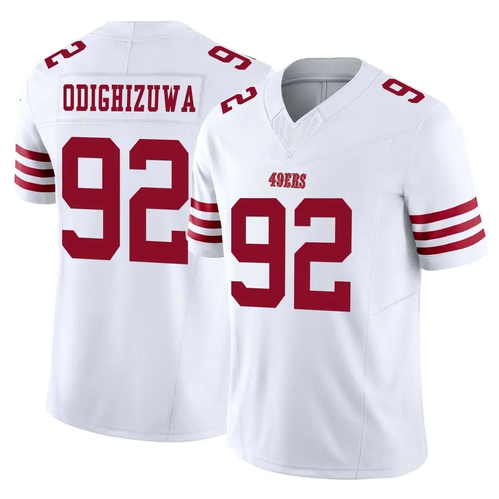 SF.49ers #92 Osa Odighizuwa Player White Limited Vapor F.U.S.E. Home Game Ldoa Stitched Jerseys