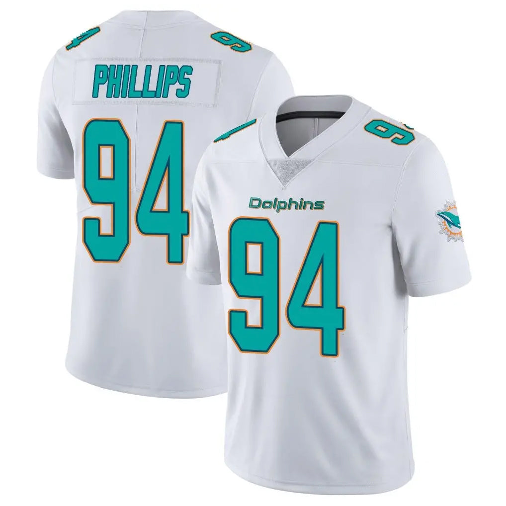 M.Dolphins #94 Jordan Phillips Player White Limited Vapor Untouchable Home Game Ldoa Stitched Jerseys