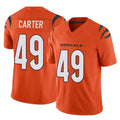 C.Bengals #49 Barrett Carter Player Orange Vapor F.U.S.E. Limited Home Game Ldoa Stitched Jerseys