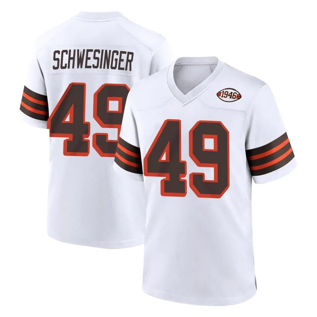 C.Browns #49 Carson Schwesinger Player White Alternate Home Game Ldoa Stitched Jerseys