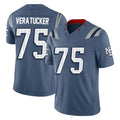 NE.Patriots #75 Alijah Vera-Tucker Player Blue Limited Rivalries Collection Home Game Ldoa Stitched Jerseys