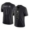 M.Vikings #0 Ivan Pace Jr. Player Black Reflective LImited Home Game Ldoa Stitched Jerseys