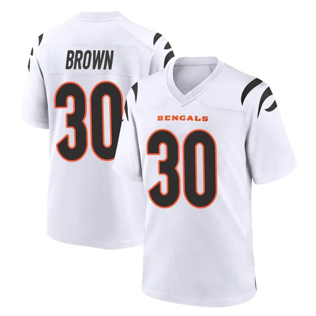 C.Bengals #30 Chase Brown Player White Home Game Ldoa Stitched Jerseys