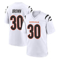 C.Bengals #30 Chase Brown Player White Home Game Ldoa Stitched Jerseys