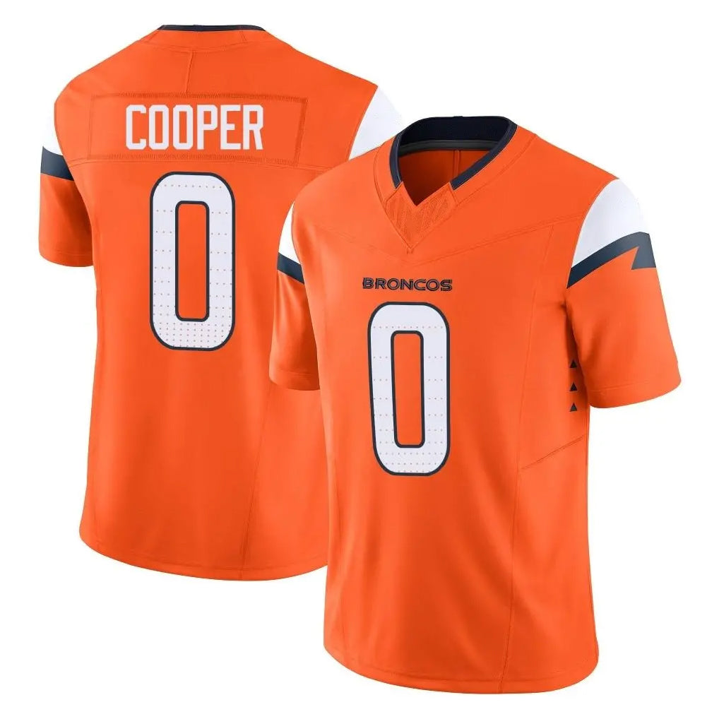 D.Broncos #0 Jonathon Cooper Player Orange Vapor F.U.S.E. Limited Home Game Ldoa Stitched Jerseys