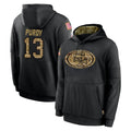 SF.49ers #13 Brock Purdy Player Black Salute to Service Sideline Performance Pullover Hoodies Home Game Ldoa Stitched Jerseys