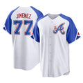 A.Braves #77 Joe Jimenez Player White City Connect Home Game Ldoa Stitched Jerseys