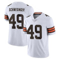 C.Browns #49 Carson Schwesinger Player White Vapor Untouchable Limited Home Game Ldoa Stitched Jerseys