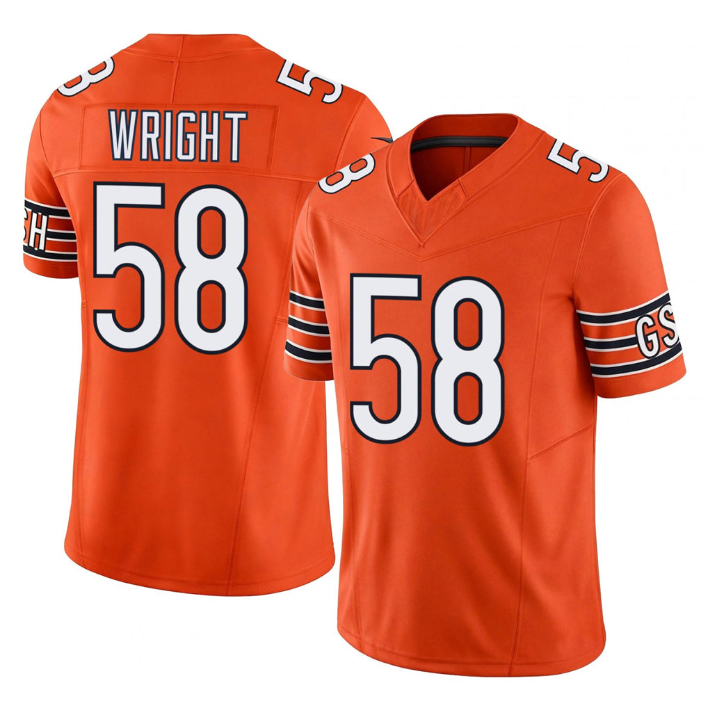 C.Bears #58 Darnell Wright Player Orange Vapor F.U.S.E. Limited Home Game Ldoa Stitched Jerseys