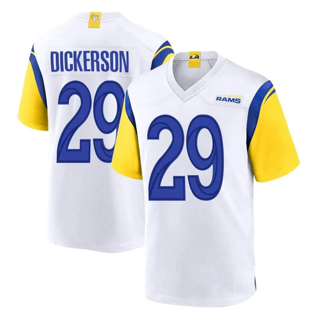 LA.Rams #29 Eric Dickerson Player White Home Game Ldoa Stitched Jerseys