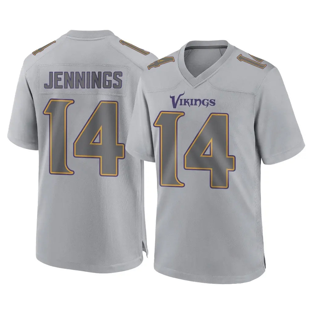 M.Vikings #14 Jauan Jennings Player Gray Atmosphere Fashion Home Game Ldoa Stitched Jerseys
