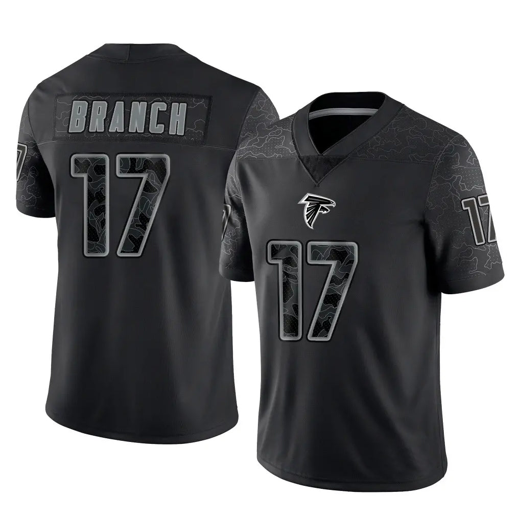 A.Falcons #17 Zachariah Branch Player Black RFLCTV Limited Ldoa Stitched Jerseys