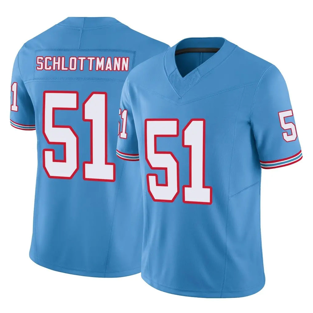 T.Titans #51 Austin Schlottmann Player Light Blue Limited Vapor F.U.S.E. Home Game Ldoa Stitched Jerseys