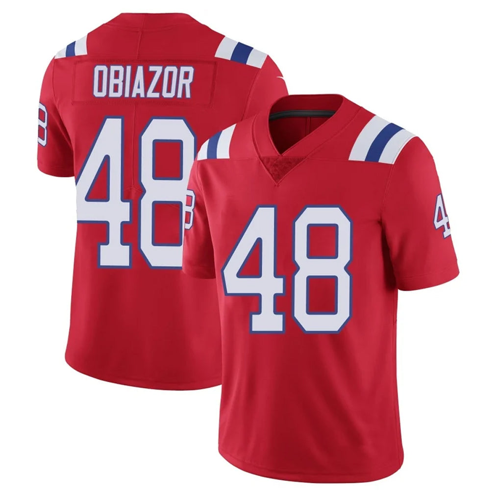 NE.Patriots #48 Namdi Obiazor Player Red Vapor Untouchable Home Game Ldoa Stitched Jerseys