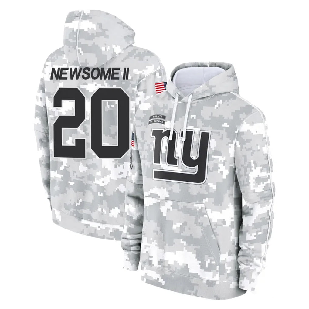 NY.Giants #20 Greg Newsome II Player Arctic Camo Salute to Service Pullover Hoodies Limited Game Ldoa Stitched Jerseys