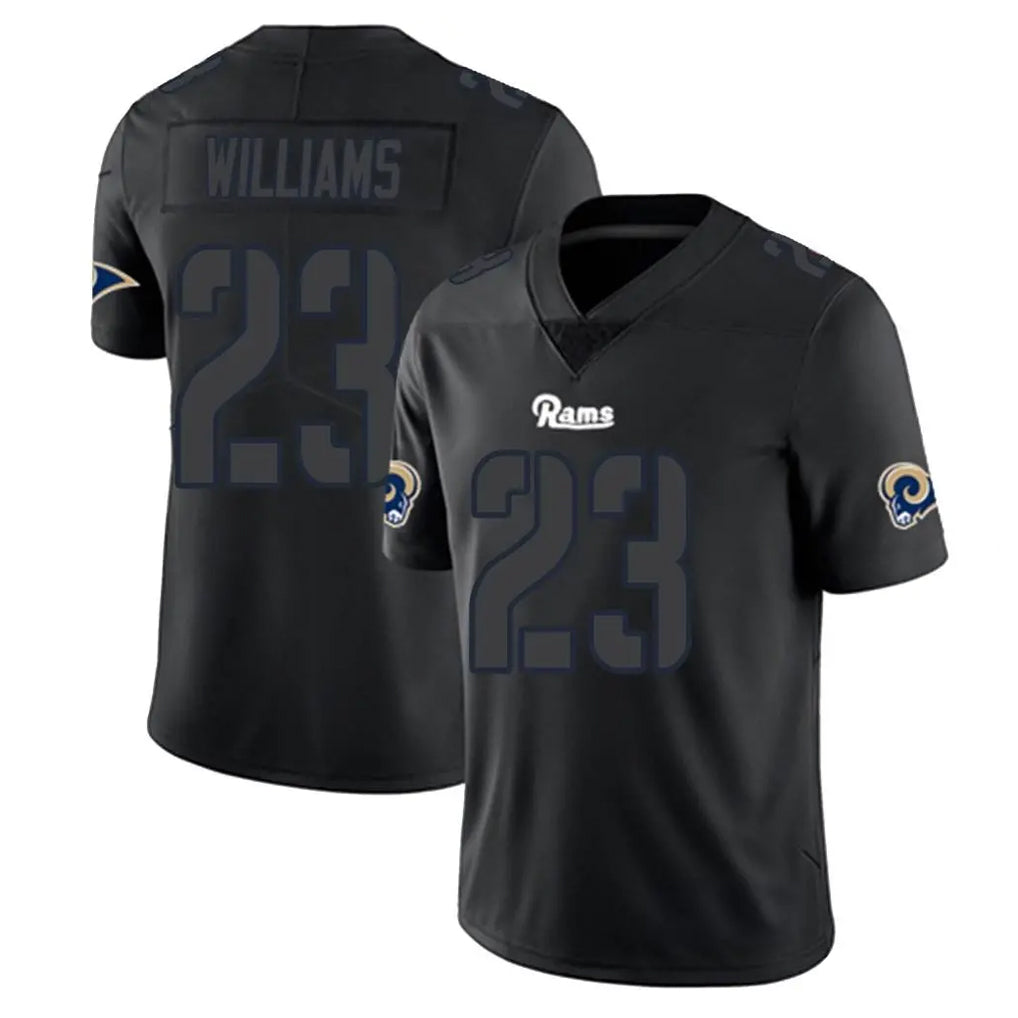 LA.Rams #23 Kyren Williams Player Black Impact Limited Home Game Ldoa Stitched Jerseys
