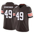 C.Browns #49 Carson Schwesinger Player Brown Vapor F.U.S.E. Limited Home Game Ldoa Stitched Jerseys