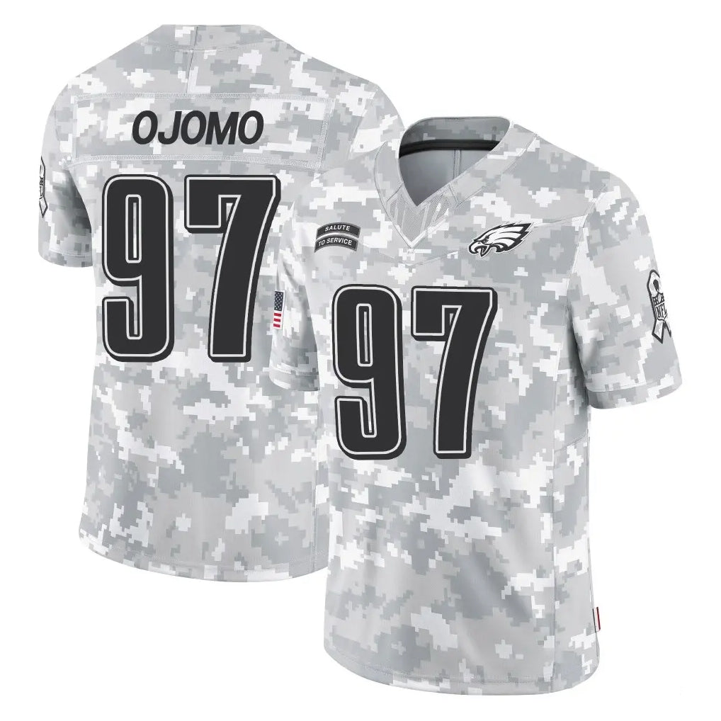 P.Eagles #97 Moro Ojomo Player Arctic Camo Salute to Service Limited Game Ldoa Stitched Jerseys