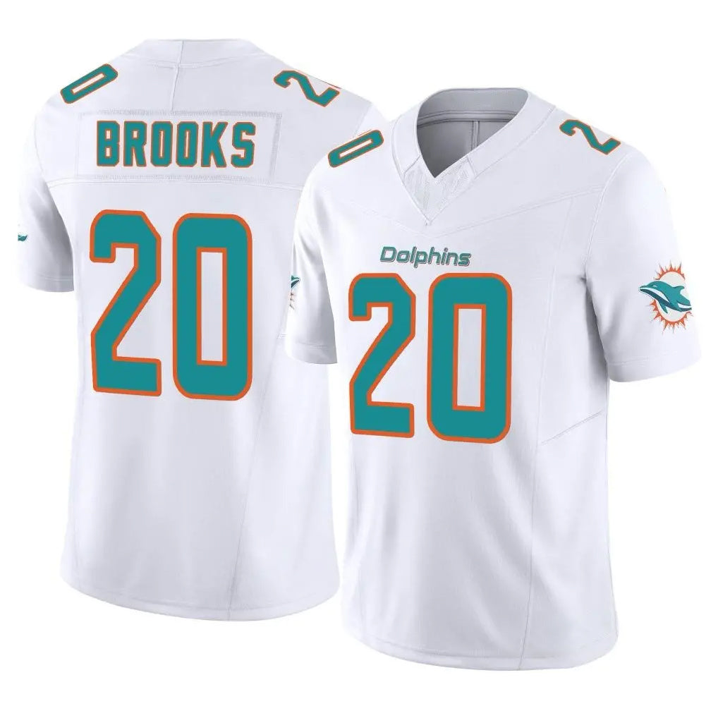 M.Dolphins #20 Jordyn Brooks Player White Limited Vapor F.U.S.E. Home Game Ldoa Stitched Jerseys
