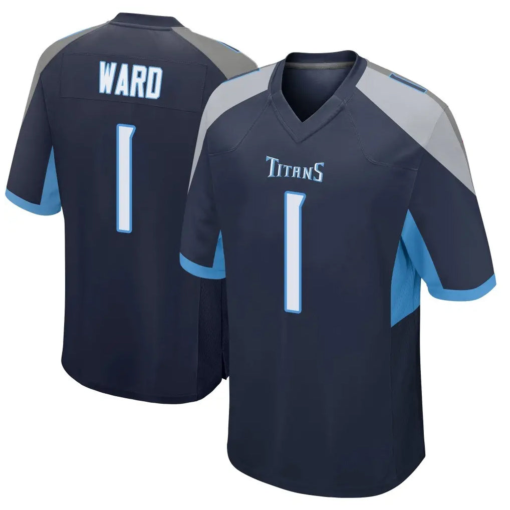 T.Titans #1 Cam Ward Player Navy Home Game Ldoa Stitched Jerseys