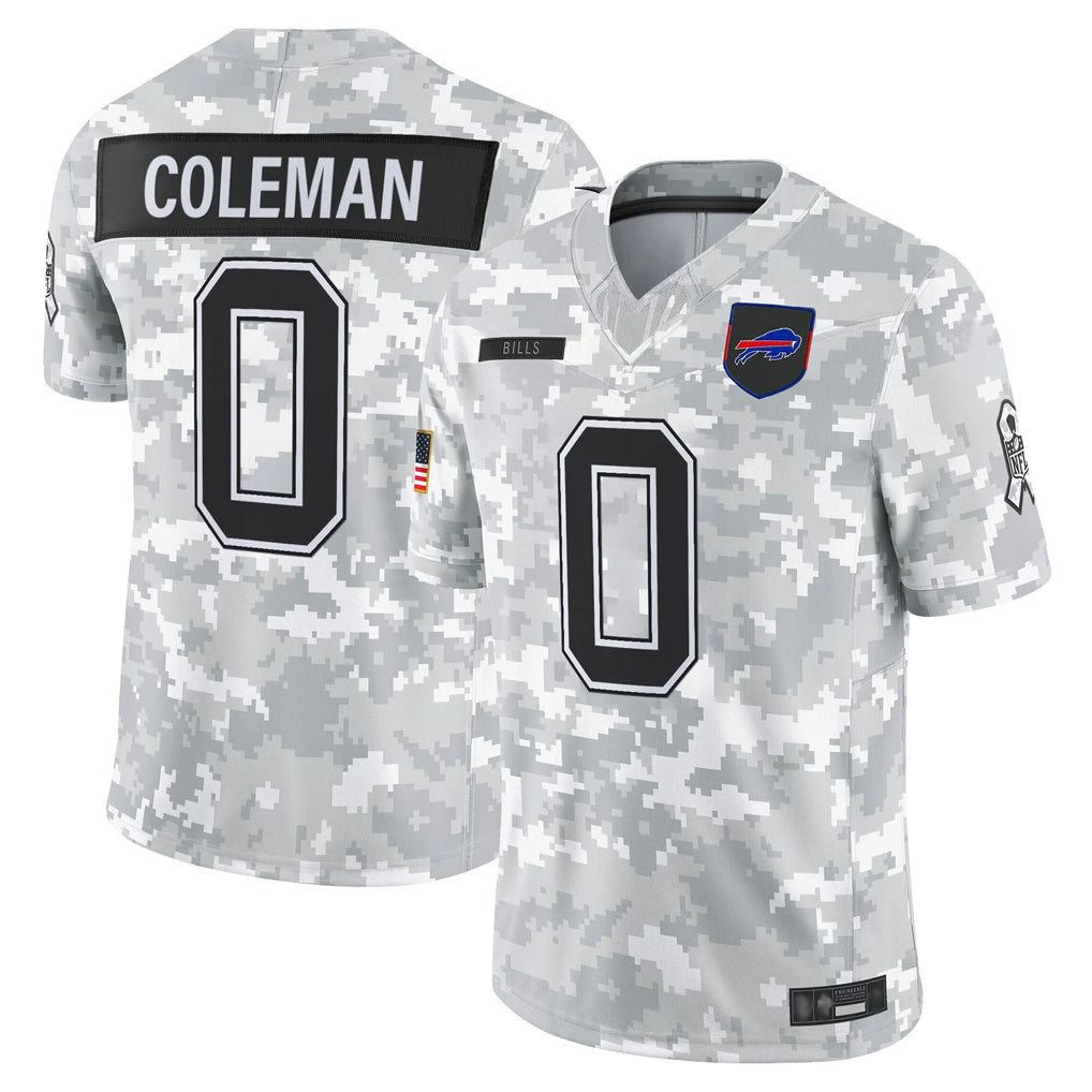 B.Bills #0 Keon Coleman Player Arctic Camo Salute to Service Limited Game Ldoa Stitched Jerseys