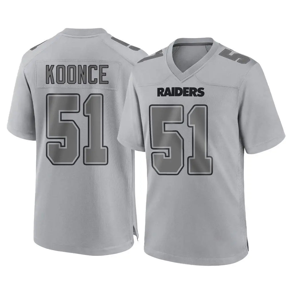 LV.Raiders #51 Malcolm Koonce Player Gray Atmosphere Fashion Limited Game Ldoa Stitched Jerseys
