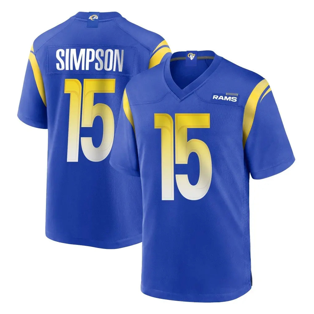 LA.Rams #15 Ty Simpson Player Royal Home Game Ldoa Stitched Jerseys