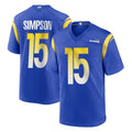 LA.Rams #15 Ty Simpson Player Royal Home Game Ldoa Stitched Jerseys