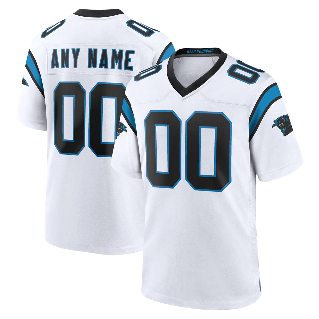 Custom C.Panthers White Home Game Any Name & Numbers Ldoa Stitched Jerseys