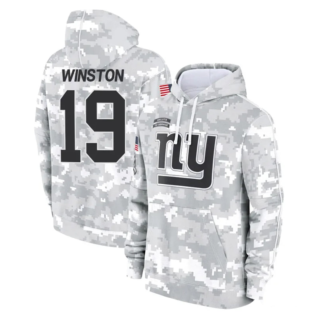 NY.Giants #19 Jameis Winston Player Arctic Camo Salute to Service Pullover Hoodies Limited Game Ldoa Stitched Jerseys