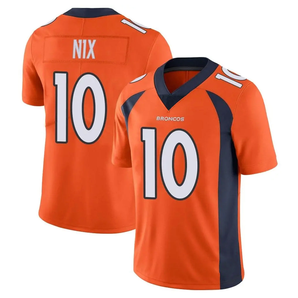 D.Broncos #10 Bo Nix Player Orange Color Vapor Untouchable Limited Game Ldoa Stitched Jerseys