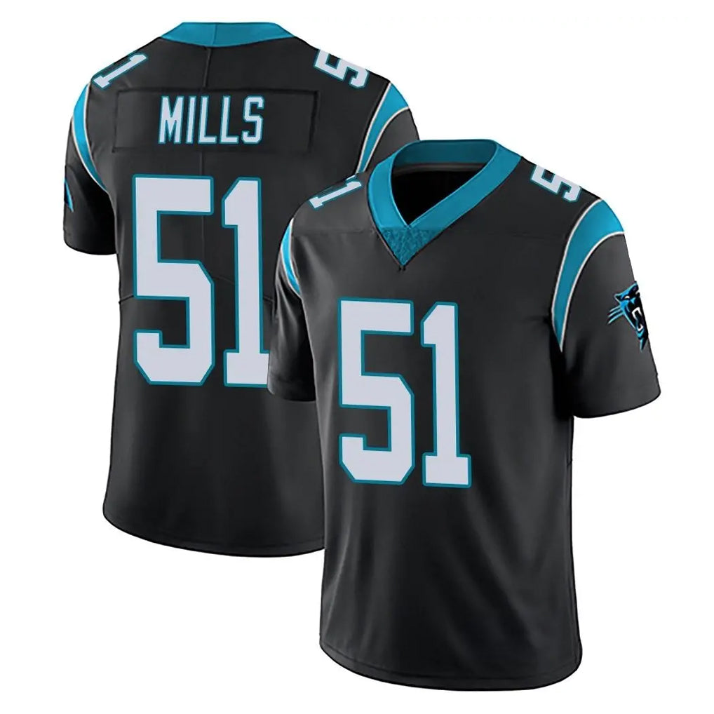 C.Panthers #51 Sam Mills Player Black Vapor Untouchable Limited Game Ldoa Stitched Jerseys