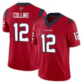 H.Texans #12 Nico Collins Player Red Limited Vapor F.U.S.E. Home Game Ldoa Stitched Jerseys