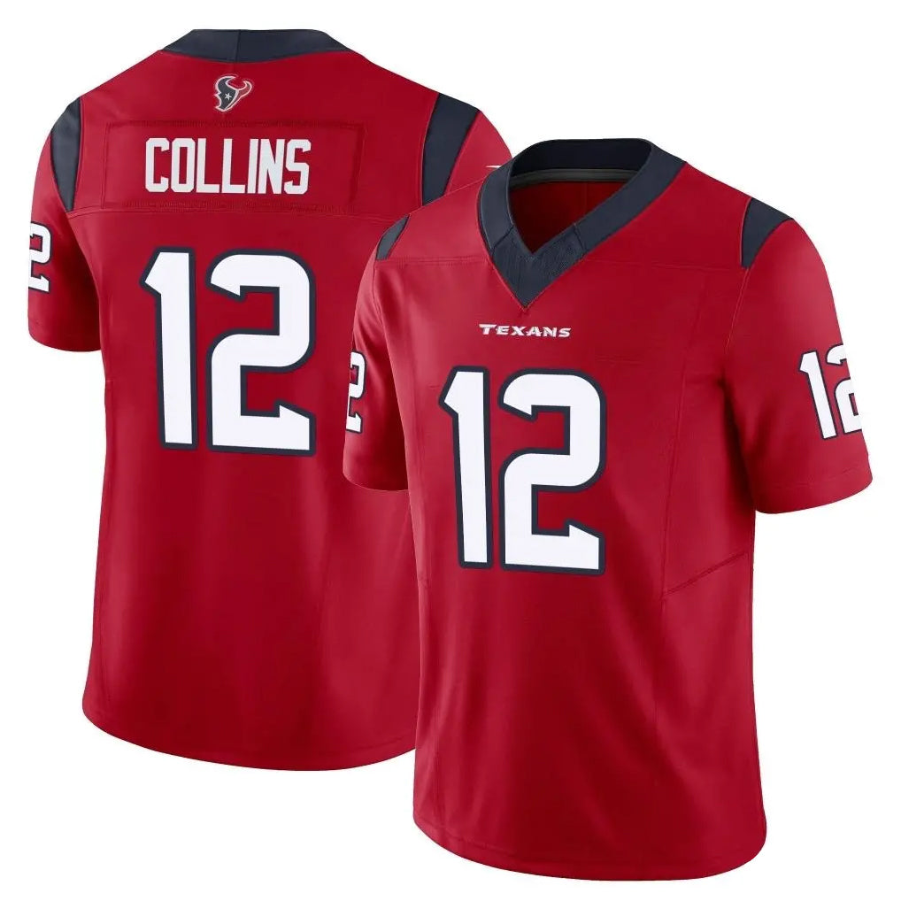 H.Texans #12 Nico Collins Player Red Limited Vapor F.U.S.E. Home Game Ldoa Stitched Jerseys