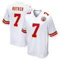 KC.Chiefs #7 Harrison Butker Player White Home Game Ldoa Stitched Jerseys