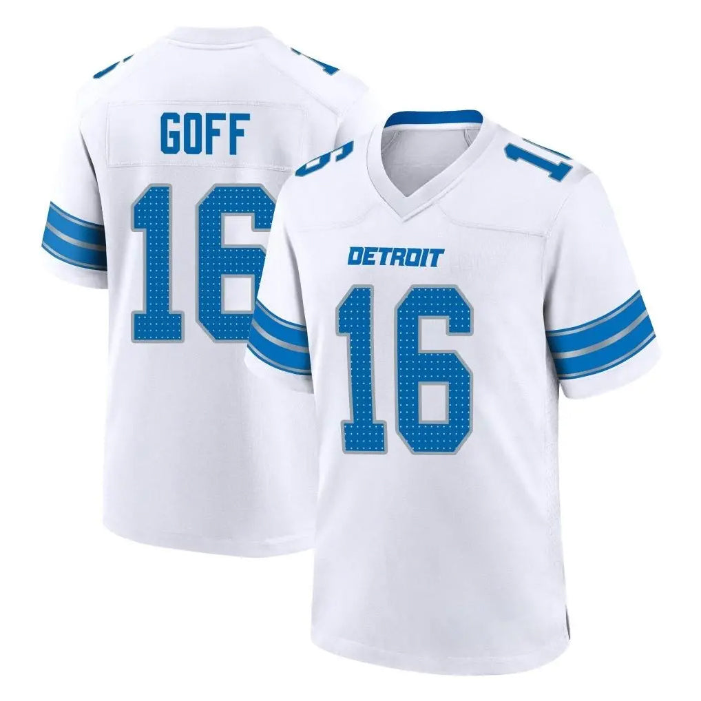 D.Lions #16 Jared Goff Player White Alternate Home Game Ldoa Stitched Jerseys