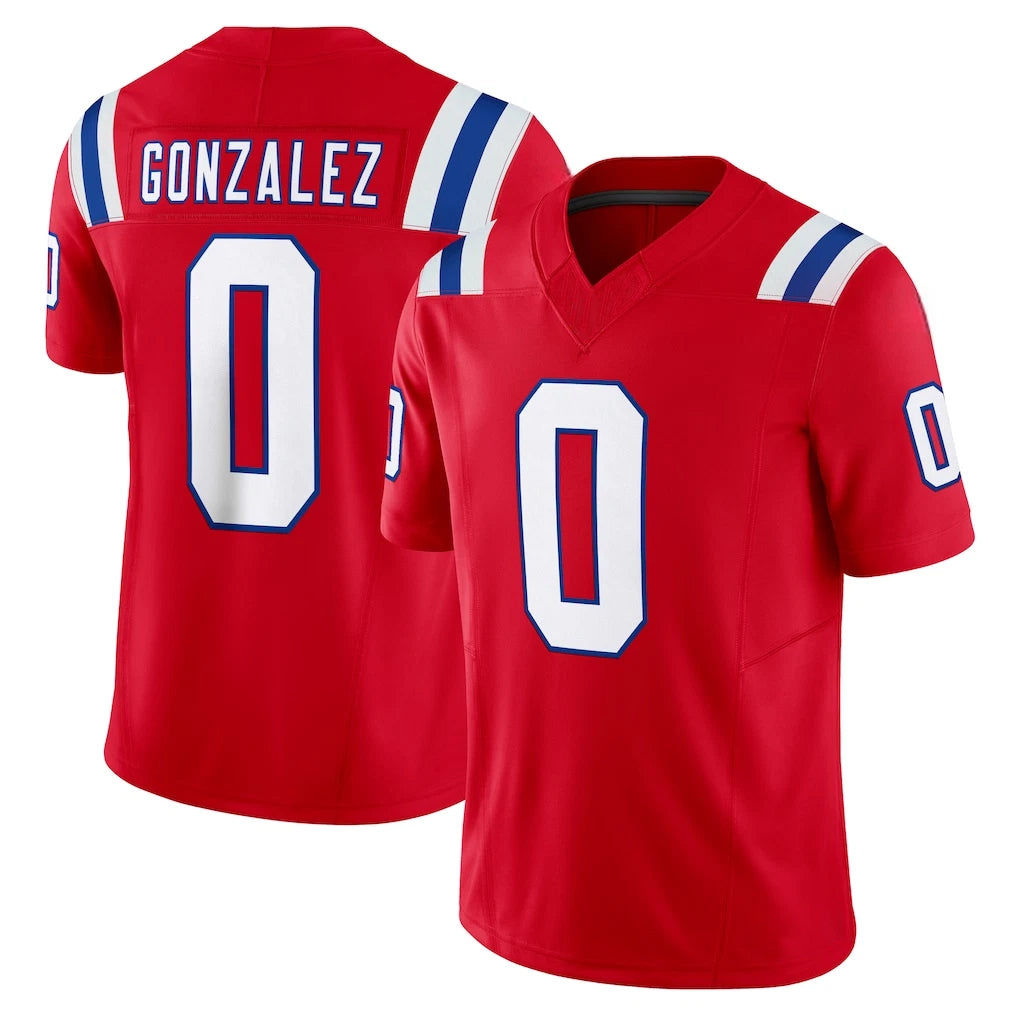 NE.Patriots #0 Christian Gonzalez Player Red Limited Vapor F.U.S.E. Home Game Ldoa Stitched Jerseys