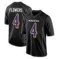 B.Ravens #4 Zay Flowers Player Black Carbon Fashion Home Game Ldoa Stitched Jerseys