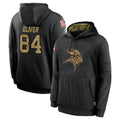 M.Vikings #84 Josh Oliver Player Black Salute to Service Hoodies Limited Game Ldoa Stitched Jerseys