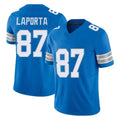 D.Lions #87 Sam LaPorta Player Blue Limited Vapor F.U.S.E. Alternate Home Game Ldoa Stitched Jerseys