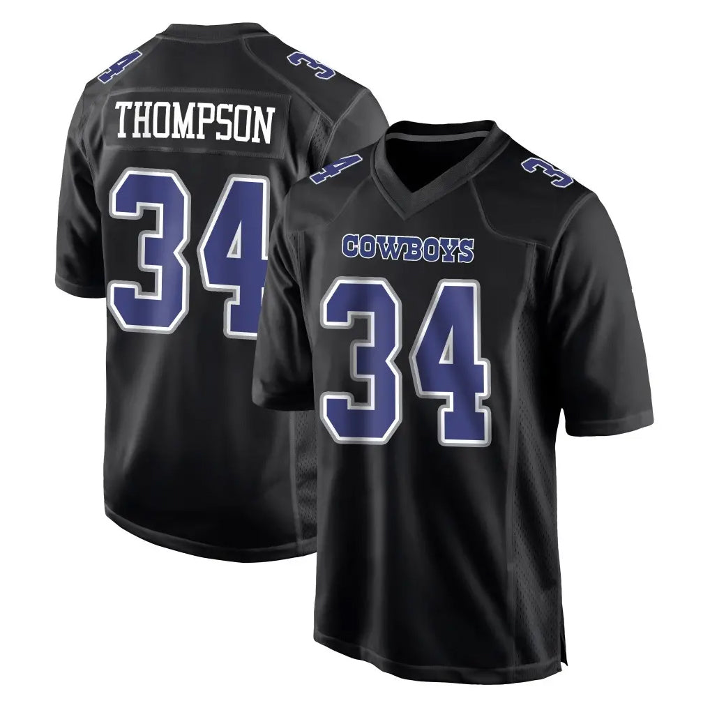 D.Cowboys #34 Jalen Thompson Player Carbon Black Fashion Home Game Ldoa Stitched Jerseys