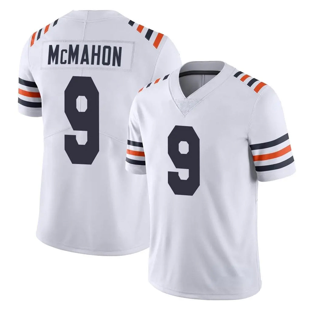 C.Bears #9 Jim McMahon Player White Classic Vapor Limited Home Game Ldoa Stitched Jerseys