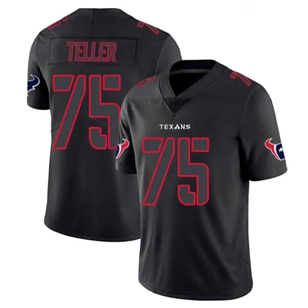 H.Texans #75 Wyatt Teller Player Black Impact Limited Game Ldoa Stitched Jerseys