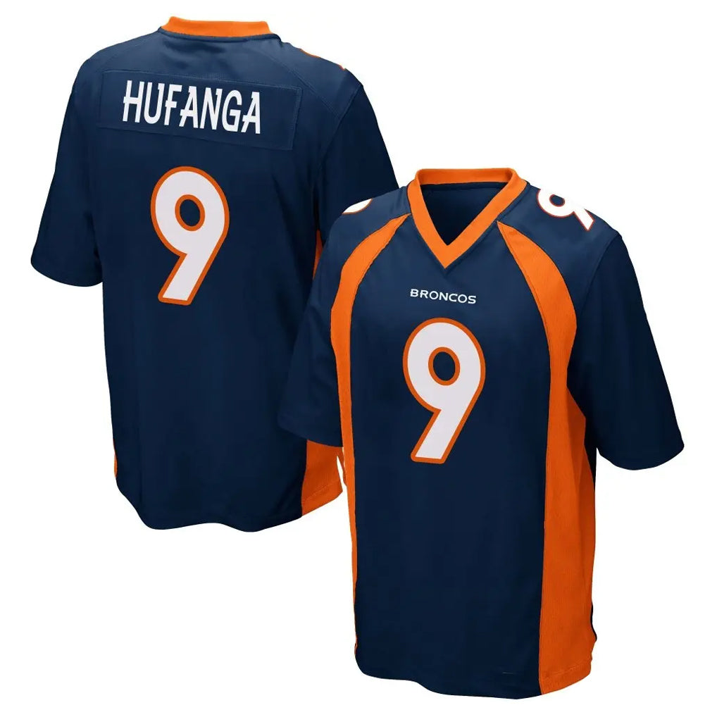 D.Broncos #9 Talanoa Hufanga Player Navy Game Ldoa Stitched Jerseys