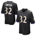 B.Ravens #32 Trenton Simpson Player Black Home Game Ldoa Stitched Jerseys