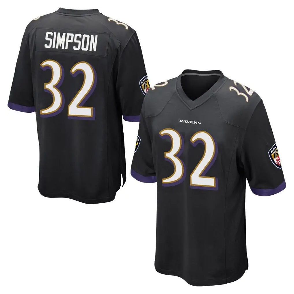 B.Ravens #32 Trenton Simpson Player Black Home Game Ldoa Stitched Jerseys