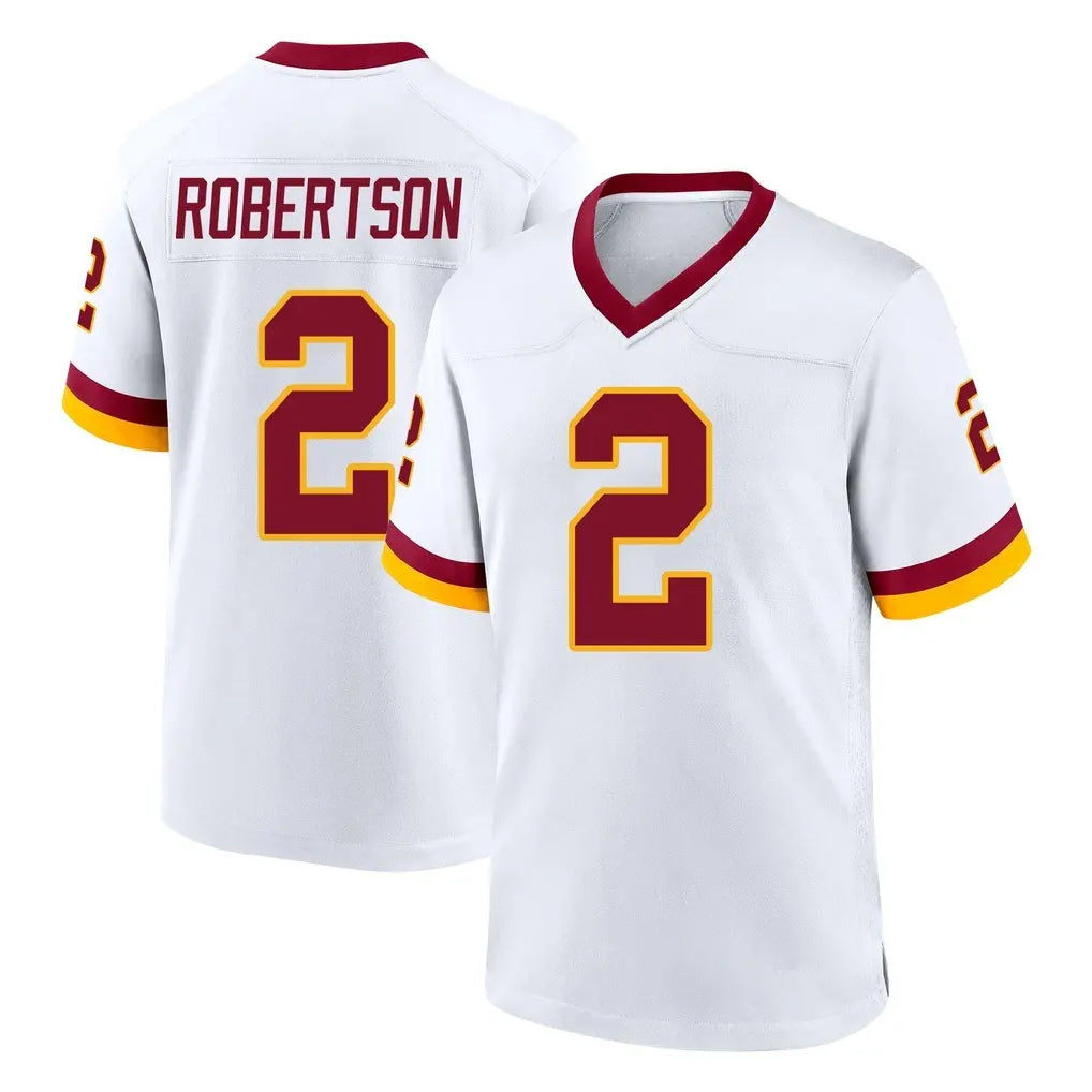 W.Commanders #2 Amik Robertson Player White Home Game Ldoa Stitched Jerseys
