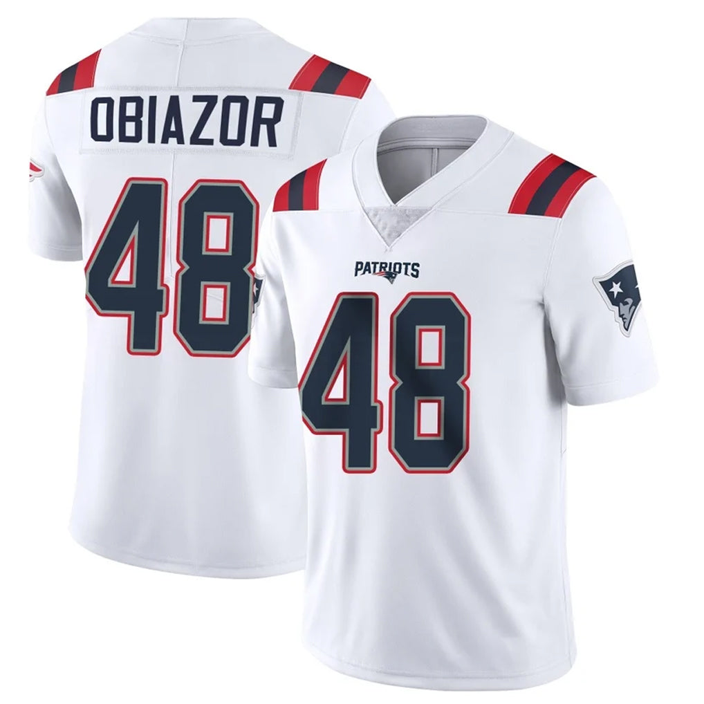 NE.Patriots #48 Namdi Obiazor Player White Vapor Untouchable Home Game Ldoa Stitched Jerseys