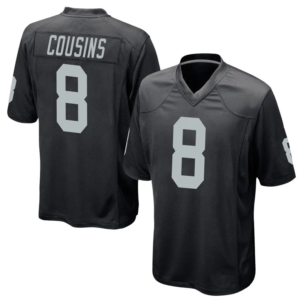 LV.Raiders #8 Kirk Cousins Player Black Home Game Ldoa Stitched Jerseys